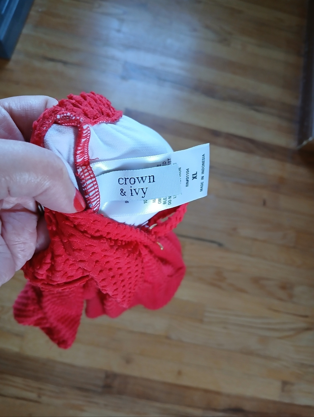 Red Swim Top - Picture 4 of 4